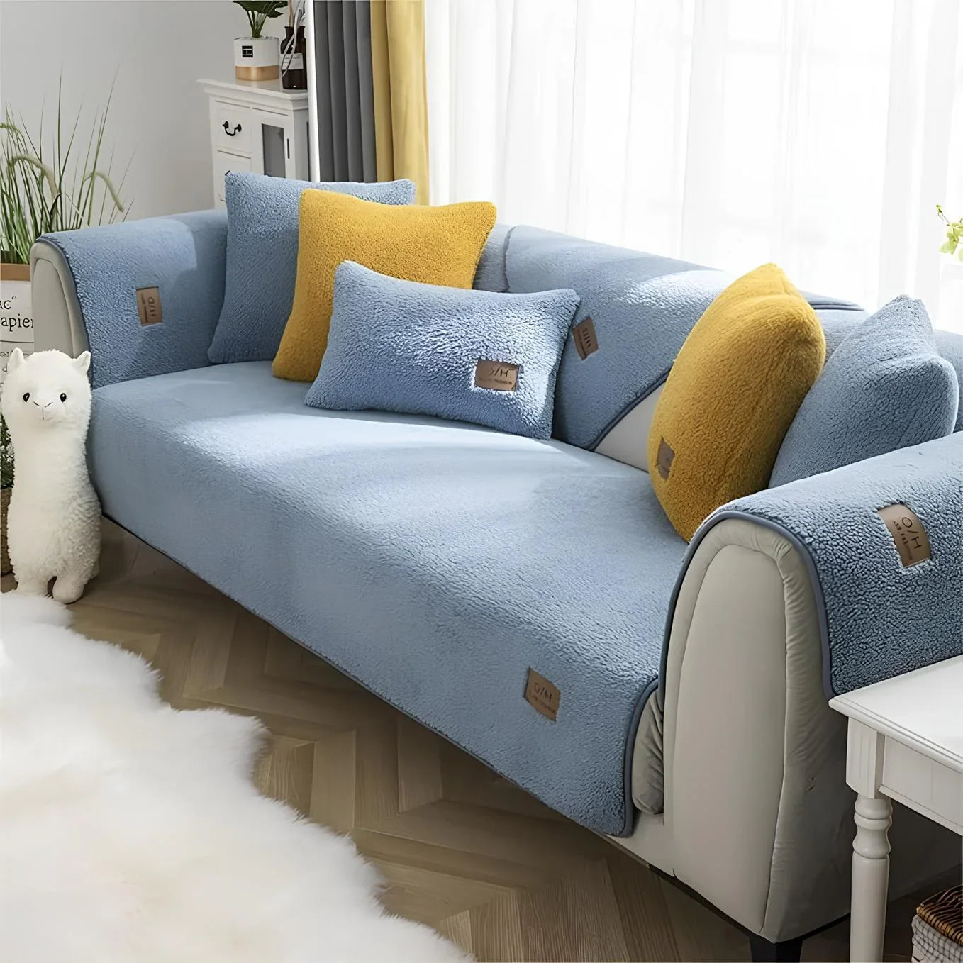 Teddy Kaymaz Tabanlı Koltuk Örtüsü Seti