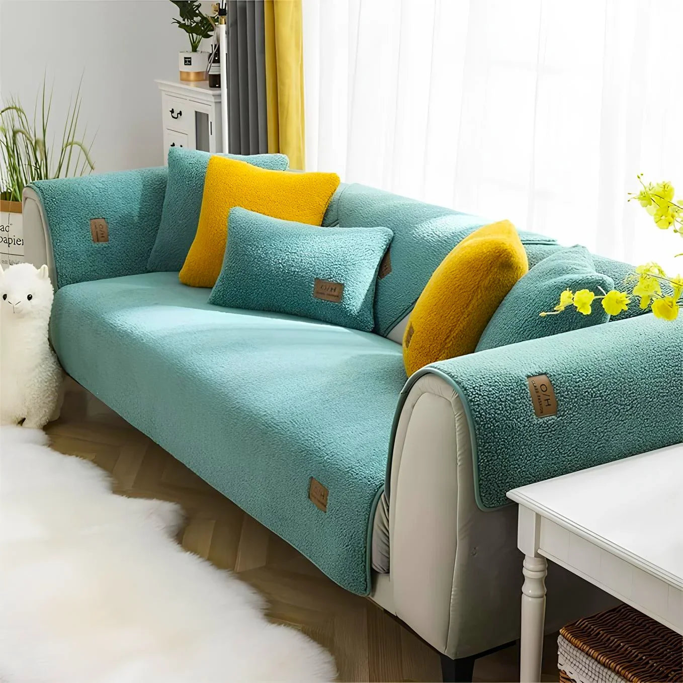 Teddy Kaymaz Tabanlı Koltuk Örtüsü Seti