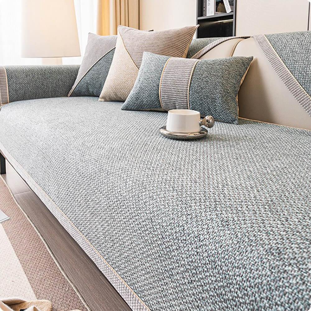 Keten Lüks Kaymaz Tabanlı Koltuk Örtüsü Seti