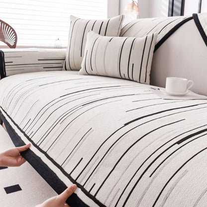 Zebra Kaymaz Tabanlı Koltuk Örtüsü Seti